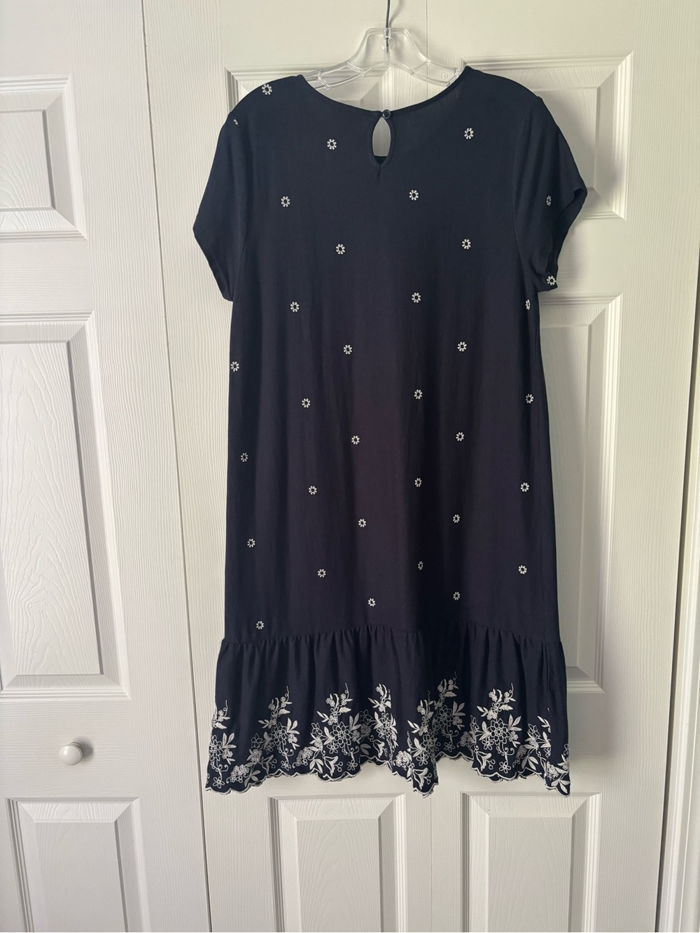 J. Jill Navy Dress with White Floral Embroidery Accents - Picture 3 of 3